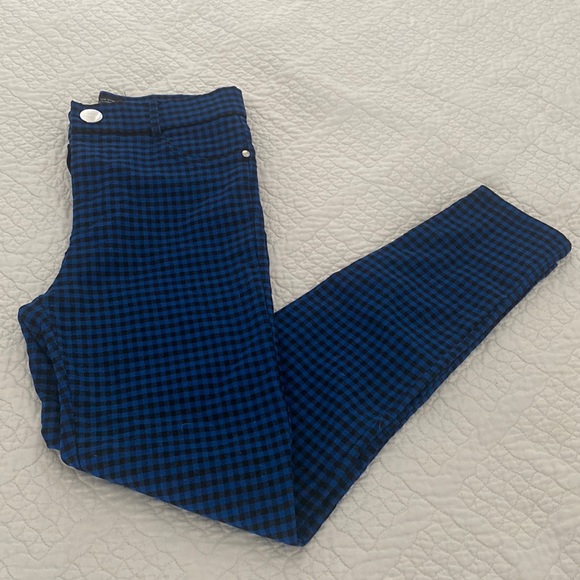 Zara blue & black checkered pants - Picture 3 of 8